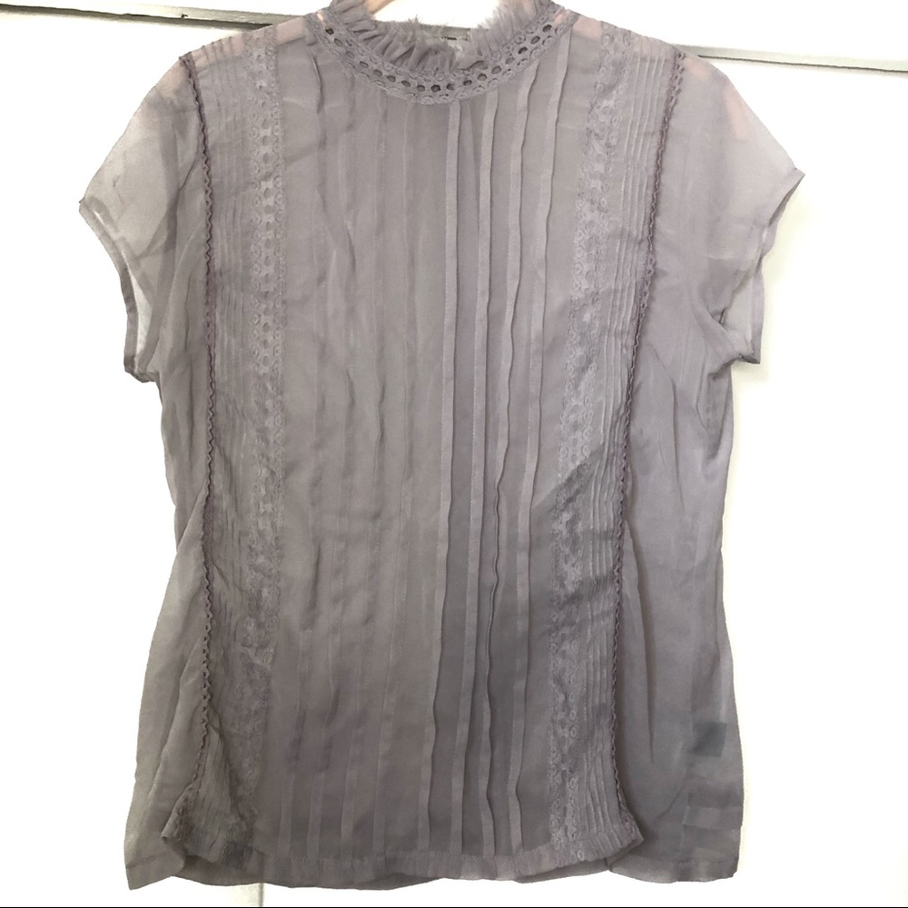 Charlotte Russe: lavender top. Lace button up.